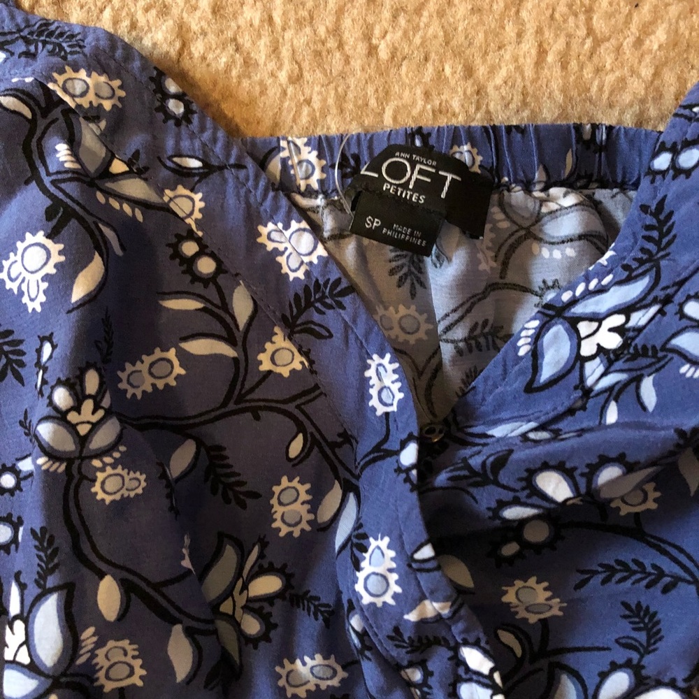 Floral blue romper by LOFT